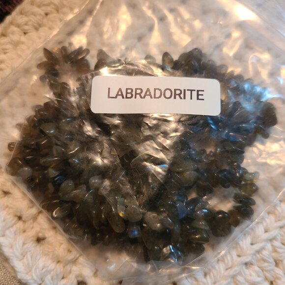 Labradorite Chip Bracelet | Natural Gemstone Stretch Boho Healing Jewelry Gift - Picture 10 of 10